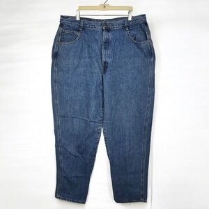 VTG PS Gitano Jeans Women 36x27 Blue Denim High Waisted Relaxed Fit Straight Leg